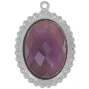 Colgante ovalado 27,5x19,5 mm para cabujón 18x13 mm - Acero inoxidable 304L x1