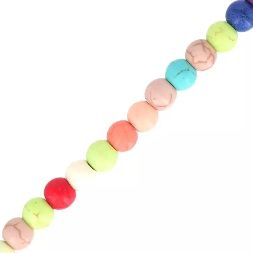 Cuenta Surtido redondas de piedra teñida 6 mm Multicolore
