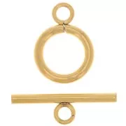 Cierre en T para pulsera o collar de 12 mm - Acero inoxidable 304L dorado x1