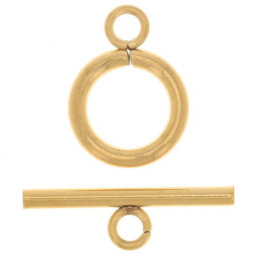 Cierre en T para pulsera o collar de 12 mm - Acero inoxidable 304L dorado x1