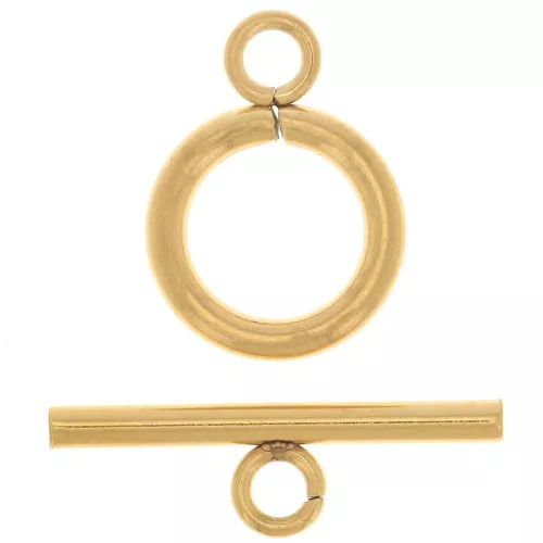 Cierre en T para pulsera o collar de 12 mm - Acero inoxidable 304L dorado x1