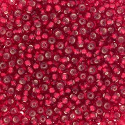 Cuentas de Rocalla Preciosa 11/0 de 2 mm - Ruby Silver Lined x20 g