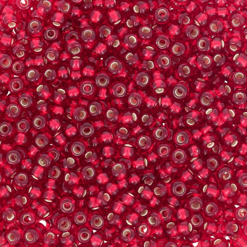 Cuentas de Rocalla Preciosa 11/0 de 2 mm - Ruby Silver Lined x20 g