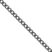 Cadena de 3 mm Filet Curb - Plata 925 rodiada negra x20cm