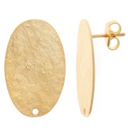 Pendientes ovaladaados 25x16 mm efecto martillado - Dorado con oro fino x2