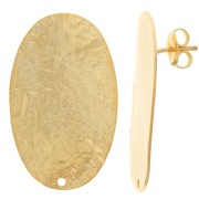 Pendientes ovaladaados 32,5x20 mm efecto martillado - Dorado con oro fino x2|raw }}