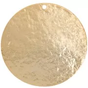 Colgante redondo martillado 30 mm - Dorado con oro fino x1