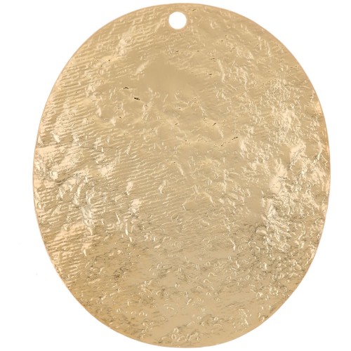 Colgante ovalada martillado 30x25 mm - Dorado con oro fino x1