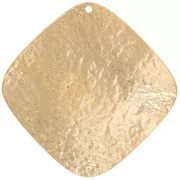Colgante de diamante martillado 39x39 mm - Dorado con oro fino x1