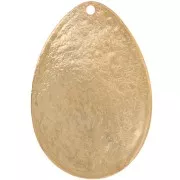 Colgante gota martillada 39x27,5 mm - Dorado con oro fino x1