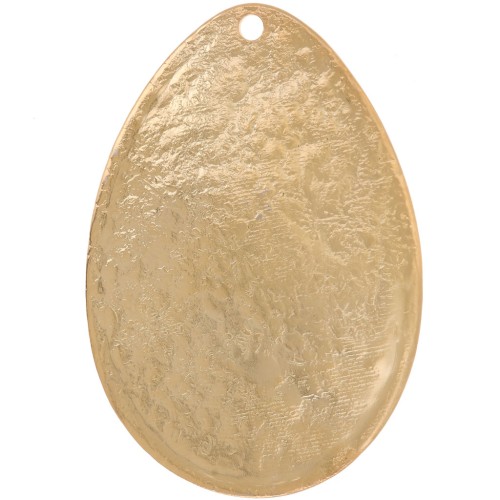 Colgante gota martillada 39x27,5 mm - Dorado con oro fino x1