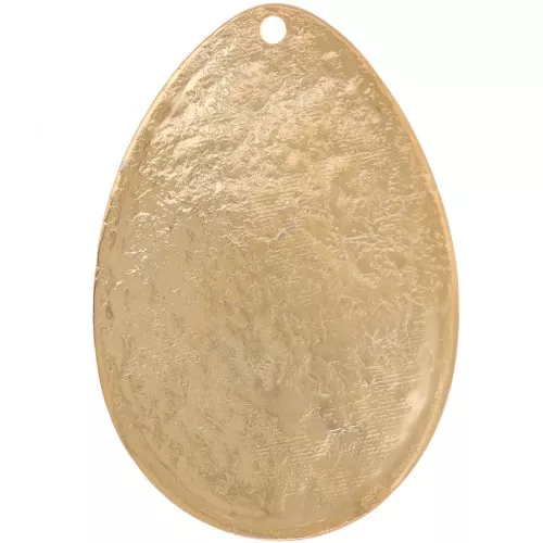Colgante gota martillada 39x27,5 mm - Dorado con oro fino x1