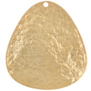 Colgante triángulo redondeado martillado 28,5x25 mm - Dorado con oro fino x1