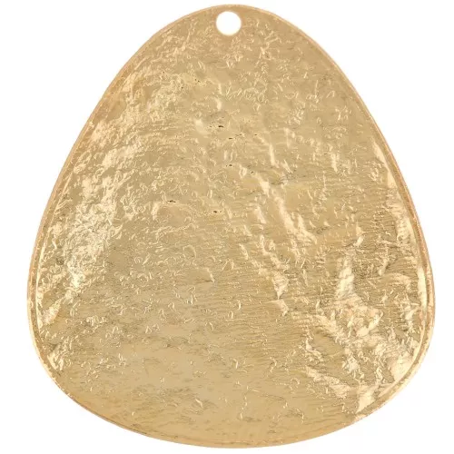Colgante triángulo redondeado martillado 28,5x25 mm - Dorado con oro fino x1