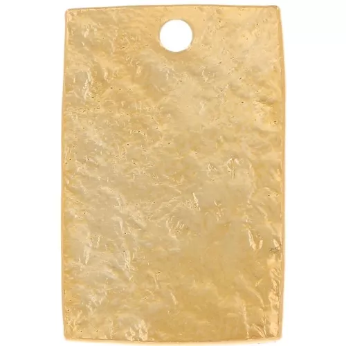 Lentejuela rectangular 16x10 mm efecto martillado - Dorado fino x1