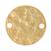 Entrepieza redonda 10,5 mm efecto martillado - Dorado con oro fino x1