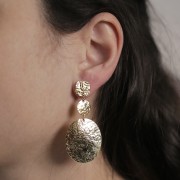 Entrepieza redonda 10,5 mm efecto martillado - Dorado con oro fino x1