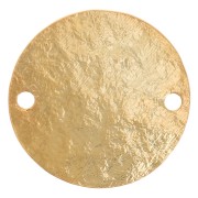 Entrepieza redondo de 15 mm con efecto martillado - Dorado fino x1