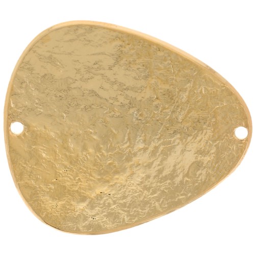 Entrepieza triángulo redondeado 29x25 mm efecto martillado - Dorado con oro fino x1
