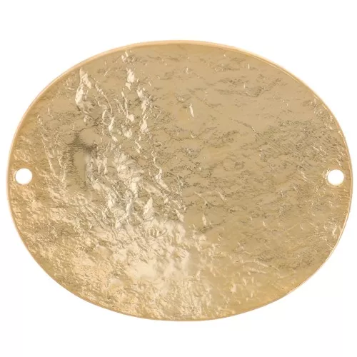 Entrepieza ovalada 30x25 mm efecto martillado - Dorado con oro fino x1