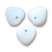 Dijes de hoja de vidrio 9 mm - Blanco Opal x25