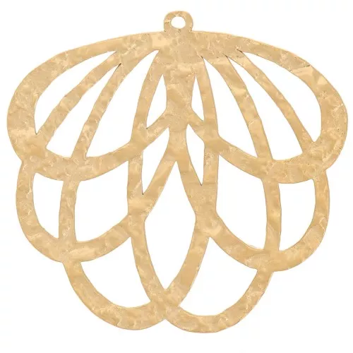 Colgante hoja calada texturizada 29x30 mm - Acero inoxidable 316L dorado x1
