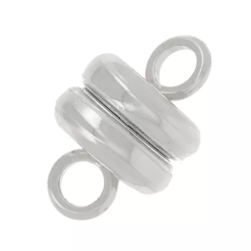 Cierre magnético 9x6 mm Chapado en plata fina x1