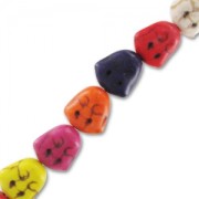 Cuenta Surtido cabezas de Buda de piedra teñida 15 mm Multicolor|raw }}