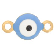 Entrepieza redondo 6 mm dibujo de ojo azul resina epoxi - Acero inox 304L Doradox1|raw }}