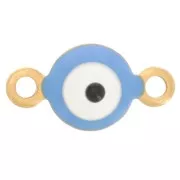 Entrepieza redondo 6 mm dibujo de ojo azul resina epoxi - Acero inox 304L Doradox1