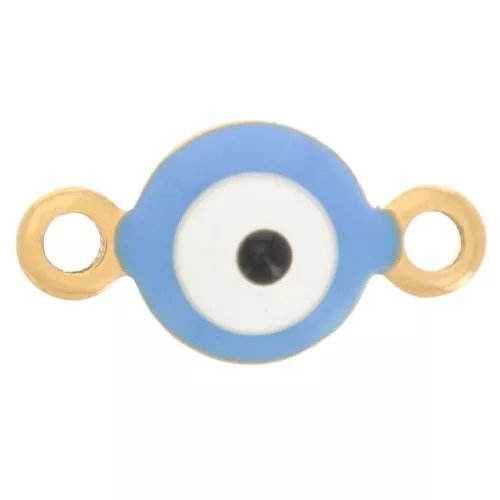 Entrepieza redondo 6 mm dibujo de ojo azul resina epoxi - Acero inox 304L Doradox1