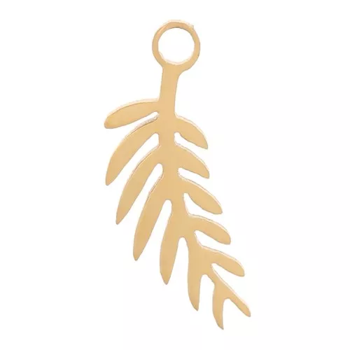 Dijes de hoja 10,5x4 mm - Acero inoxidable 304 Dorado x4