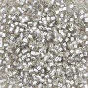 Miyuki Delica 11/0 DB1211 - Gris niebla con ribete plateado x 100 g