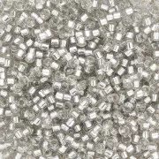 Miyuki Delica 11/0 DB1211 - Gris niebla con ribete plateado x 100 g