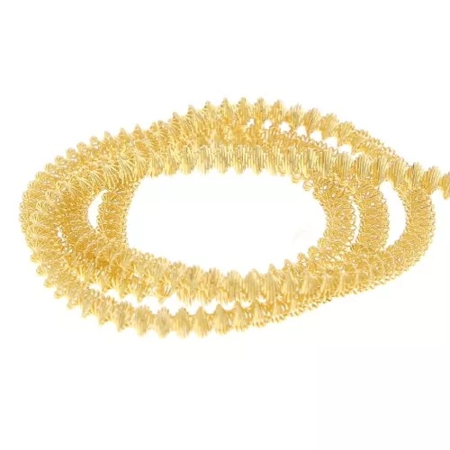 Bobina espiral rizada de 3,1 mm para bordado - creación de broches - Dorado x3