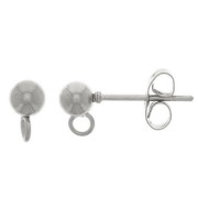 Pendientes bola de 4 mm con anilla abierta - acero inoxidable 304 x2|raw }}