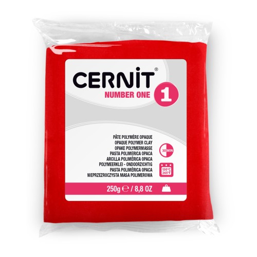 Pasta Cernit Number One opaca - 250 g, rojo (n.º 400)