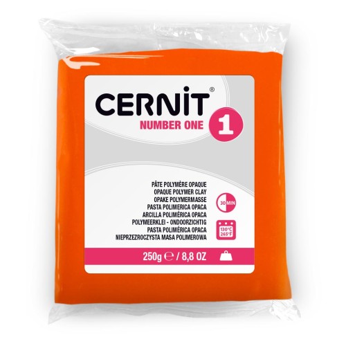 Pasta Cernit Number One opaca - 250 g, naranja (n.º 752)