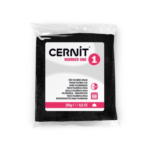 Pasta Cernit Number One opaca - 250 g, negro (n.º 100)