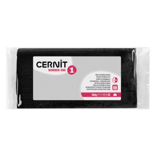 Pasta Cernit Number One opaca - 500 g, negro (n.º 100)