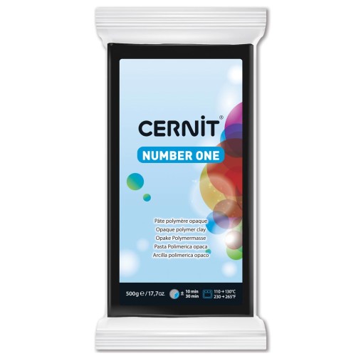 Pasta Cernit Number One opaca - 500 g, negro (n.º 100)