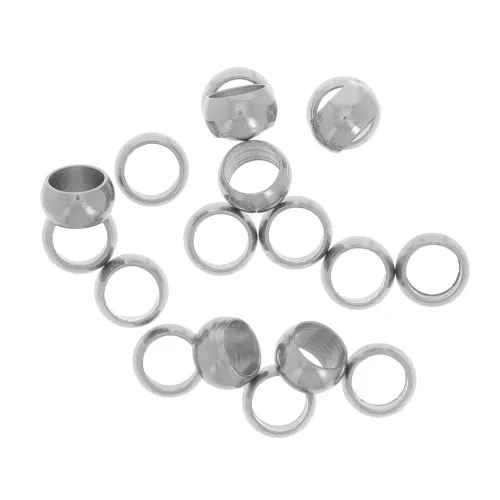 Perlas redondas aplastables 3 mm - Acero inoxidable 316 x25