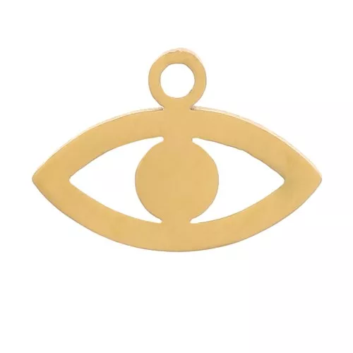 Charms ojo 6,5x9 mm - Acero inoxidable 316L Dorado x4
