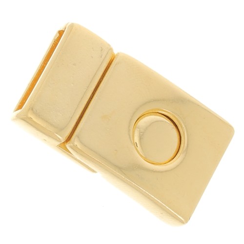 Cierre magnético 31x18 mm para cordón de 14 mm - Dorado con oro fino x1