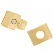 Cierre magnético 31x18 mm para cordón de 14 mm - Dorado con oro fino x1