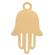 Mano de Fatma 12.5x7.5 mm - Acero inoxidable 316L Dorado x4