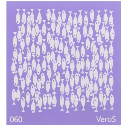 Serigrafía VeroS para arcilla polimérica 90x90 mm - Dibujo de pez n°060 x1