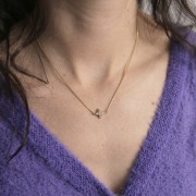 Entrepieza Flor 10x14 mm con óxidos de circonio - Dorado oro fino - Cristal