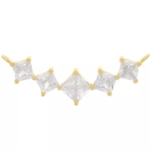 Entrepieza rombo 32x10 mm - Dorado Dorado Fino - Cristal