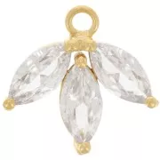 Dije 14 mm - Dorado Dorado Fino - Cristal x1